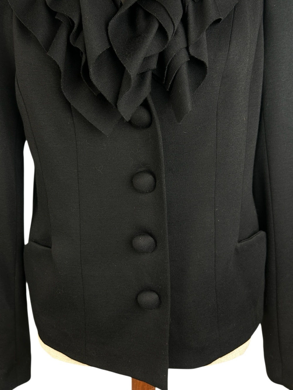 Madison Black Ruffle-Collar Blazer - Picture 3 of 7